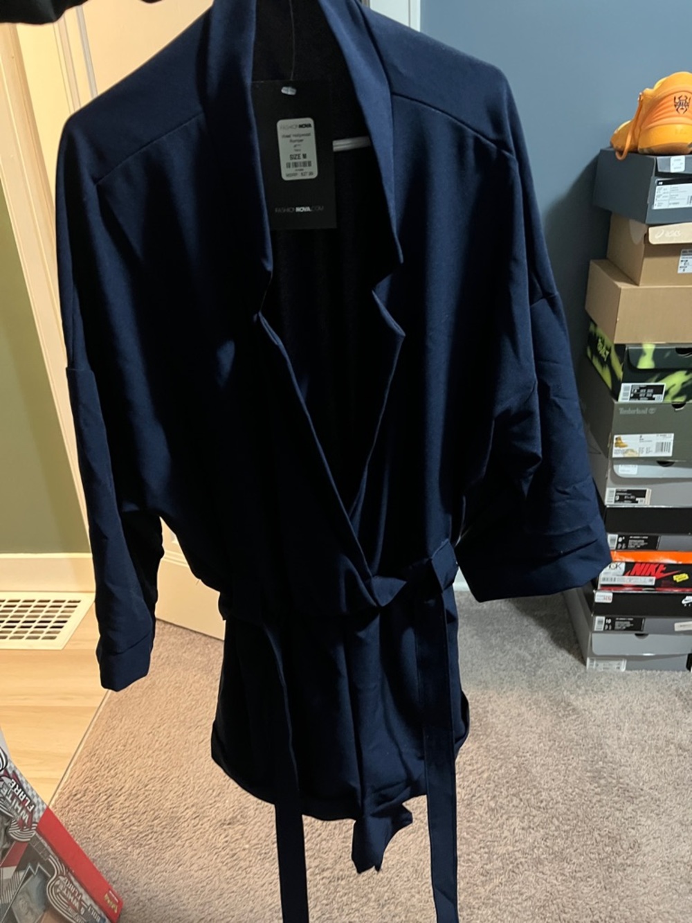 Fashion Nova Navy Wrap Jumpsuit
